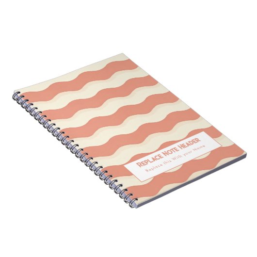 Carnet Personalized Terra Cota and White Wave Patterned (Côté Droit)