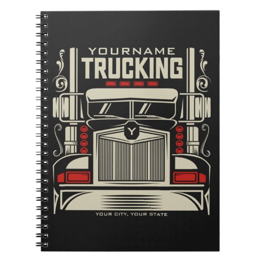 Carnet Personalized Trucking 18 Wheeler BIG Trucker (Devant)