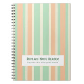 Carnet Personalized Vertical Stripe Green Orange (Devant)