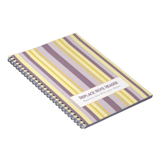 Carnet Personalized Vertical Stripe Yellow Lavender (Côté Droit)