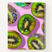 Carnet Personalized Vibrant Glitter Kiwi Pop Art Design (Dos)