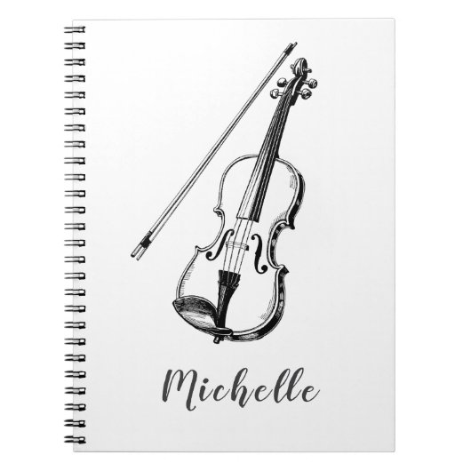 Carnet Personalized Vintage Violin musical (Devant)