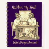 Carnet Personalized Violet Sepia Jesus Notebook (Devant)