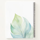 Carnet Personalized Watercolor Leaf Spiral Notebook (Dos)