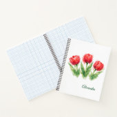 Carnet Personalized Watercolor Red Tulips (Intérieur)