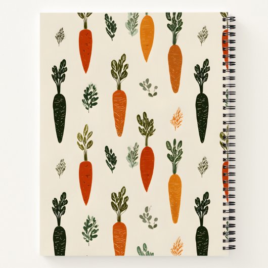 Carnet Personalized Whimsical Carrot Patch Rustic (Dos)