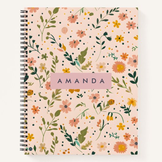 Carnet Personalized Whimsical Wildflower Meadow (Devant)