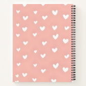 Carnet Personalized White Heart Pattern on Blush  (Dos)
