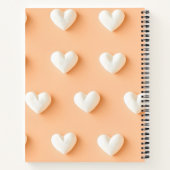 Carnet Personalized White Heart Pattern on Peach (Dos)
