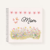 Carnet Personalized Wildflower Butterfly Spiral Notebook (Devant)