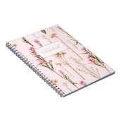 Carnet Personalized Wildflower Pink Spiral Notebook (Côté Droit)