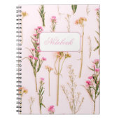 Carnet Personalized Wildflower Pink Spiral Notebook (Devant)
