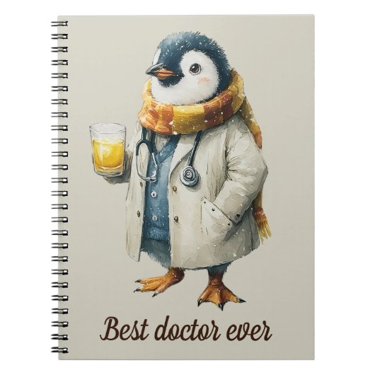 Carnet Personalized Winter Penguin “Best Doctor Ever” (Devant)