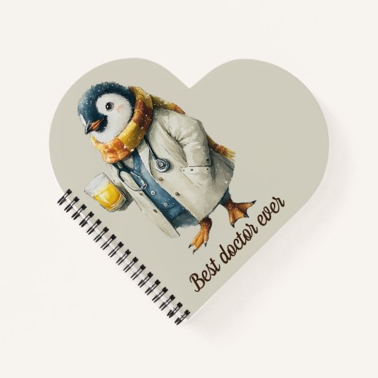 Carnet Personalized Winter Penguin “Best Doctor Ever” (Devant)