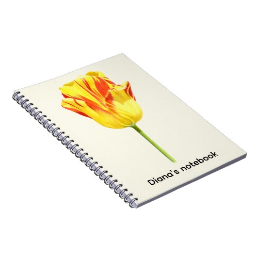 Carnet Personalized Yellow and red tulip (Côté Droit)