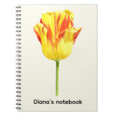 Carnet Personalized Yellow and red tulip (Devant)