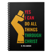 Carnet Personalized YES I CAN DO ALL THINGS Christian (Devant)