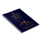 Carnet Personalized Yoga Teacher Navy Gold Modern Minimal (Côté Droit)