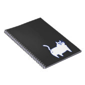 Carnet Personnage de chat blanc mignon drôle doodle (Côté Droit)