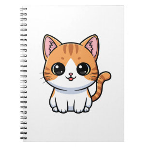 Carnet Personnage de chaton tigré orange mignon