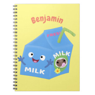 Carnet Personnage de dessin animé de carton de lait migno