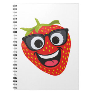 Carnet Personnage Fraise Cool – Art de Fruit Kawaii Amusa