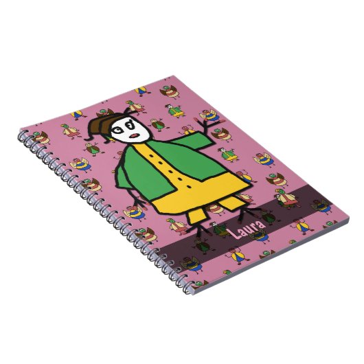 Carnet Personnages en allumettes Enfants Motif Fille n'im (Côté Droit)