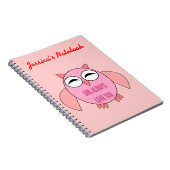 Carnet personnalisable Chouette de message d'amour (Côté Droit)