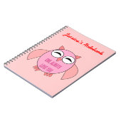 Carnet personnalisable Chouette de message d'amour (Côté gauche)