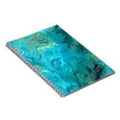 Carnet Personnalisable couleur bleu émeraude faux marbre  (Côté Droit)