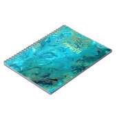 Carnet Personnalisable couleur bleu émeraude faux marbre  (Côté gauche)