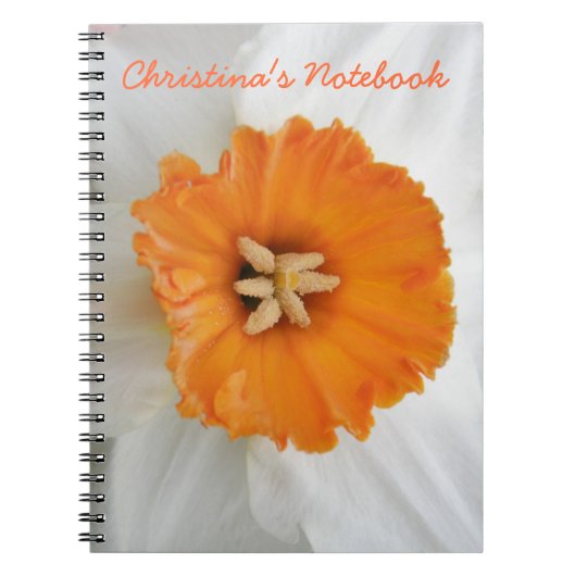 Carnet personnalisable Daffodique blanc (Devant)