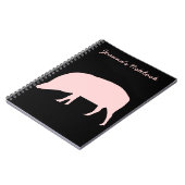 Carnet personnalisable de cochon rose (Côté gauche)