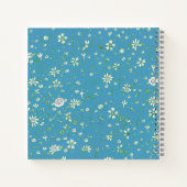Carnet personnalisable fleur Doodle L/Bleu (Dos)