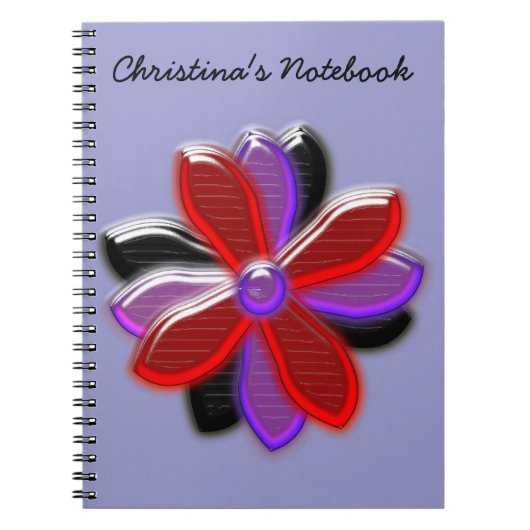 Carnet Personnalisable Fleur Faisy Brillant (Devant)