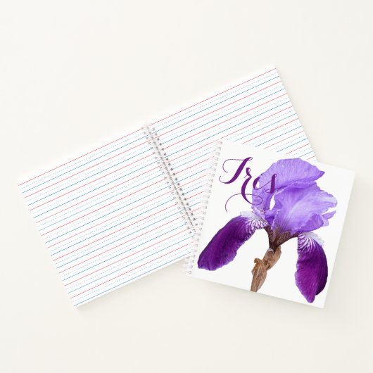 Carnet Personnalisable Iris nom joli iris violet fleuri (Intérieur)
