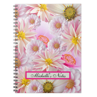 Carnet Personnalisable jolie en rose floral