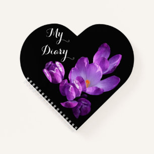 Carnet Personnalisable personnel joli crocus violet flora