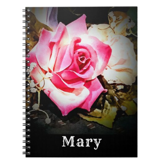 Carnet Personnalisable Rose Rose (Devant)