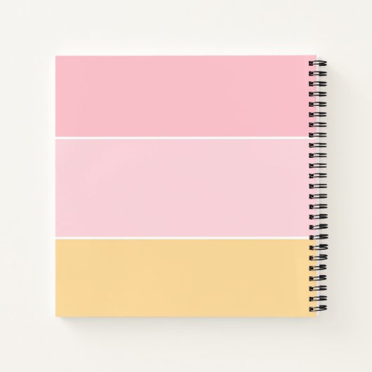 Carnet Personnalisable Vanille rose Modèle rayé jaune (Dos)