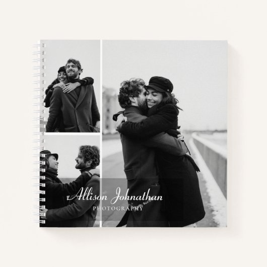 Carnet personnalisation 3 photos photographie script mode (Devant)