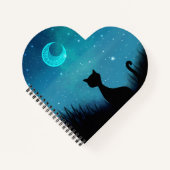 Carnet personnalisation nom chat noir ciel étoilé (Devant)