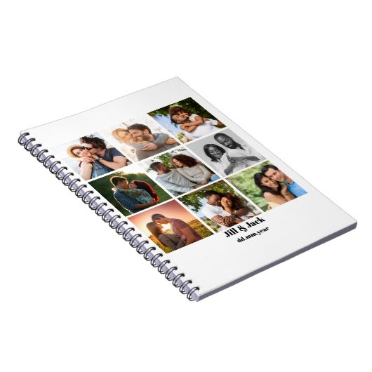 Carnet Personnalisé 9 Photo Collage Modèle pour couples (Côté Droit)