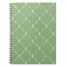 Carnet personnalisé à monogramme motif géométrique