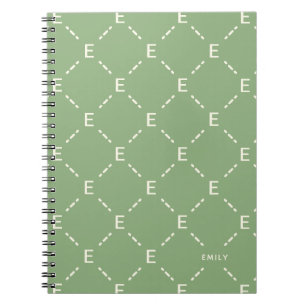 Carnet personnalisé à monogramme motif géométrique
