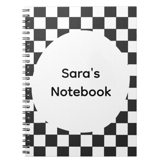 Carnet personnalisé à spirale damier (Devant)