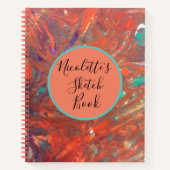 Carnet Personnalisé Abstrait Gras Orange peinture (Devant)