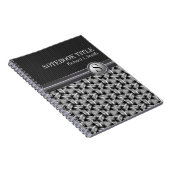 Carnet personnalisé Abstrait Motif gris blanc (Côté Droit)
