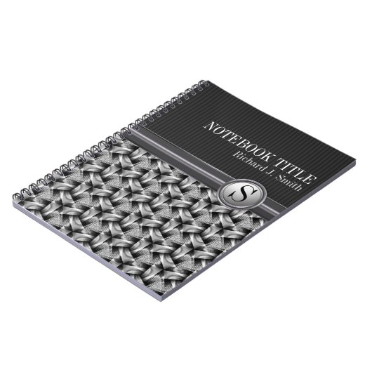 Carnet personnalisé Abstrait Motif gris blanc (Côté gauche)