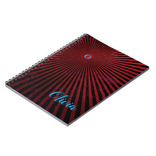 Carnet personnalisé Abstrait Red Rays (Côté gauche)